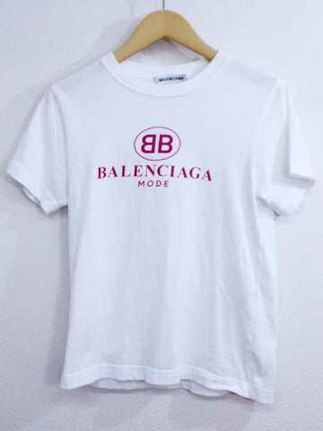 【BALENCIAGA(バレンシアガ)】2017年製 TYKA3 BBロゴプリントTシャツ